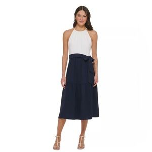 DKNY Women's Tiered Tie-Waist Halter-Neck Midi Dress.  Size 4.  New with tags.
